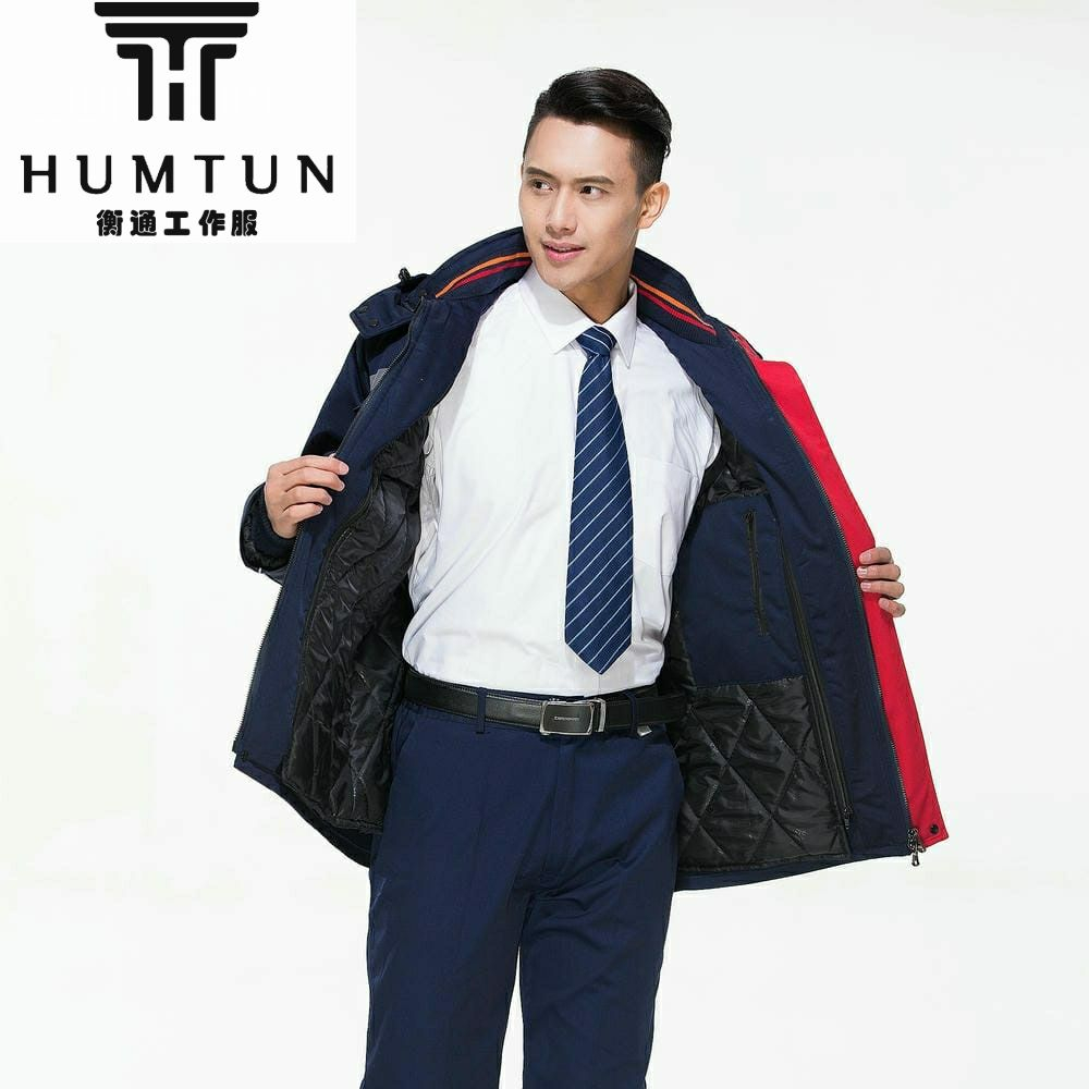 冬季全工藝滌棉紗卡可脫卸棉膽中長(zhǎng)款棉衣 工裝定制